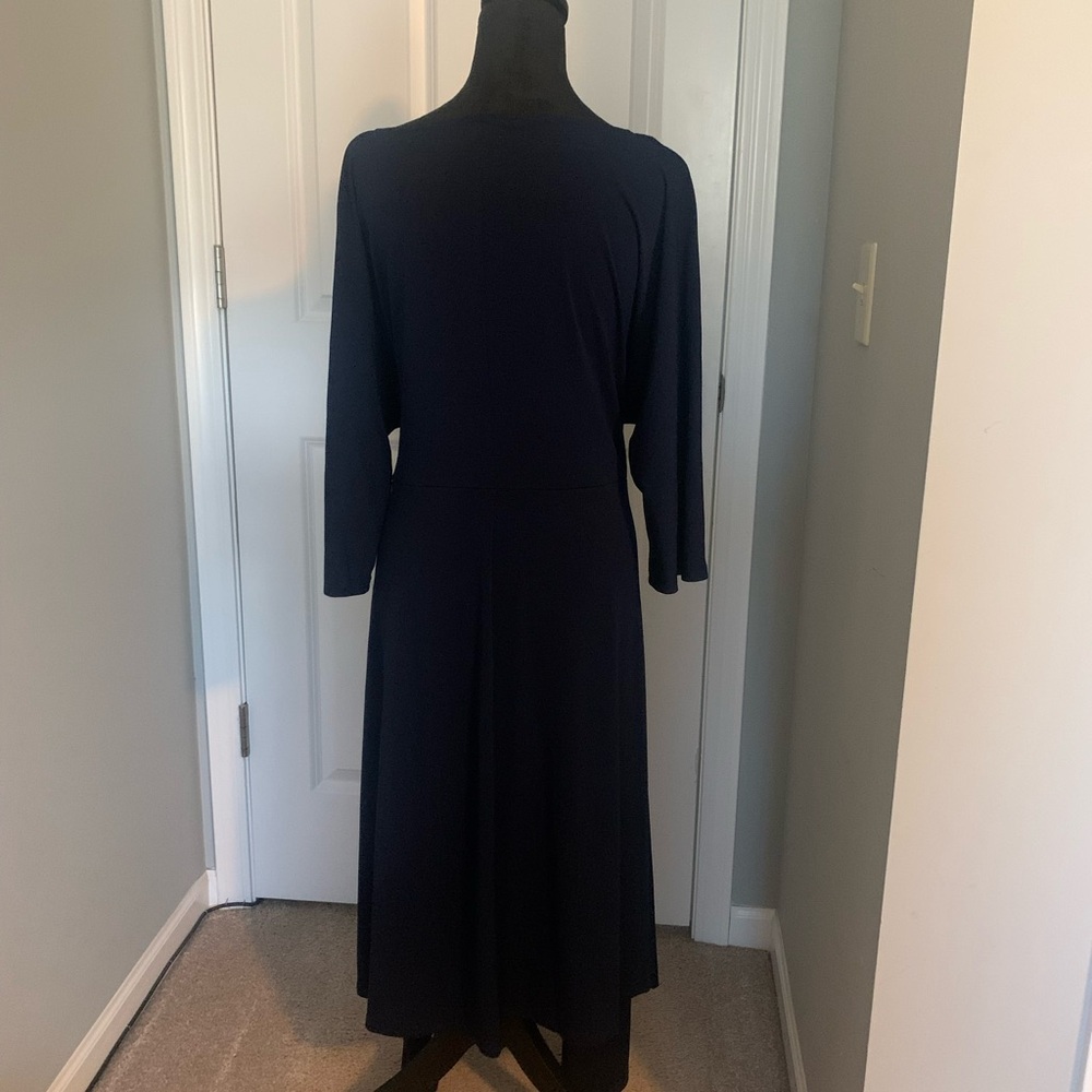 Robbie Bee Navy Long Sleeve Midi Dress